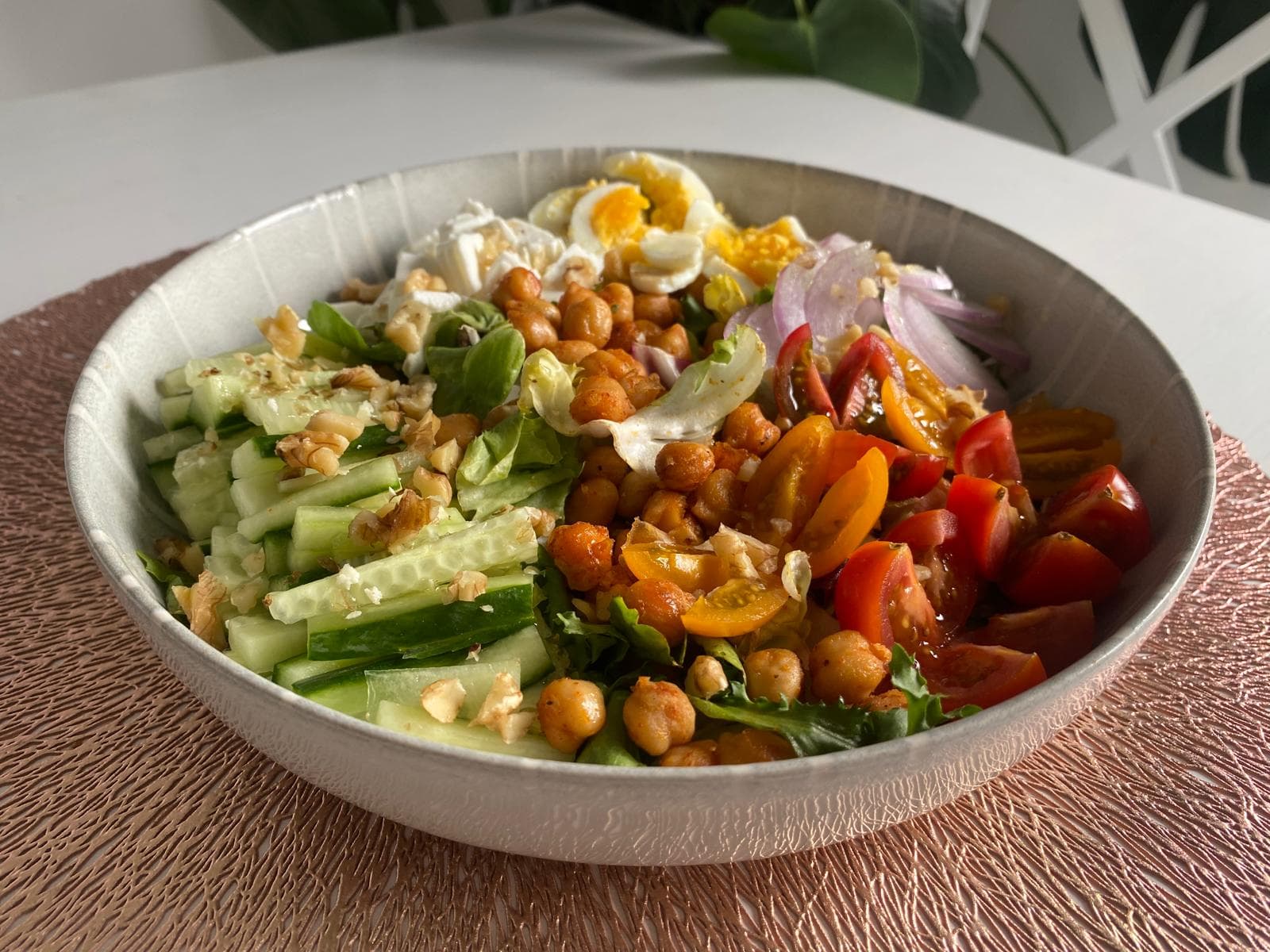 Salteado de garbanzos especiados//Ensalada de garbanzos